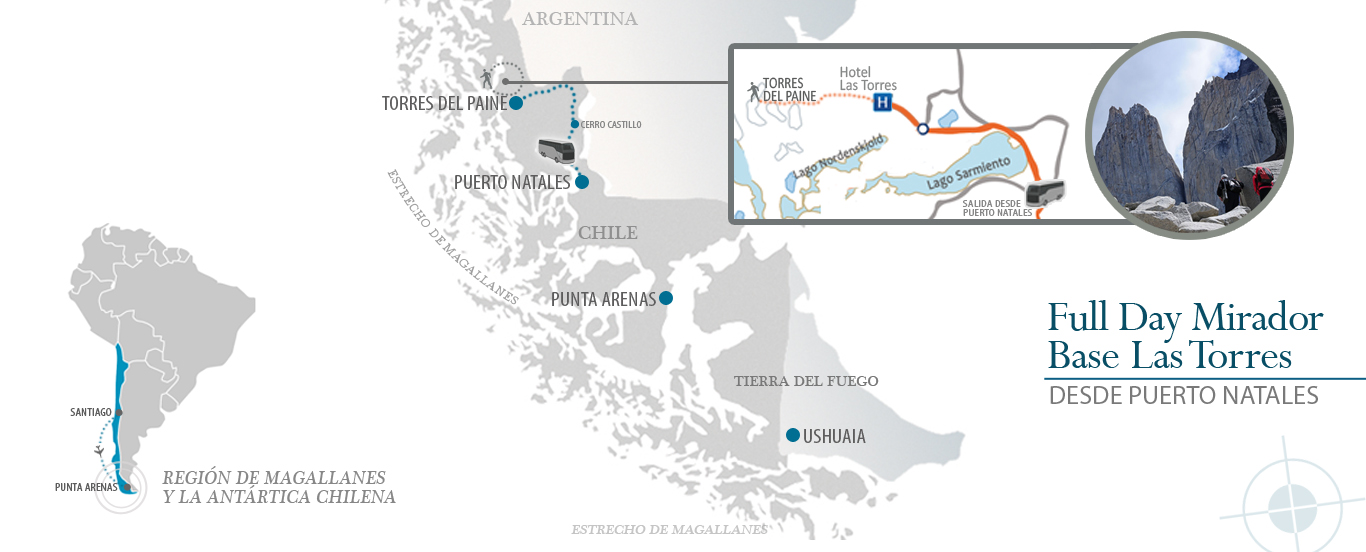 Torres del Paine Caminata Base Mapa